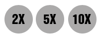 2x, 5x and 10x symbols