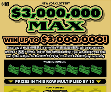 $3,000,000 MAX                 Scratch-Off Card