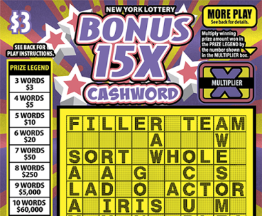 BONUS 15X CASHWORD             Scratch-Off Card