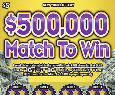 $500,000 MATCH TO WIN Scratch-Off Card