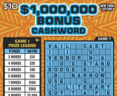 $1,000,000 BONUS CASHWORD Scratch-Off Card